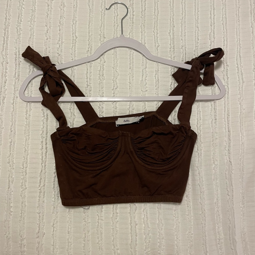 Adika Brown Crop Top